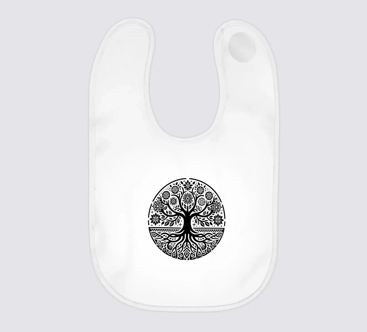 Albero della vita in bianco e nero bavaglino da Spiritual Touch