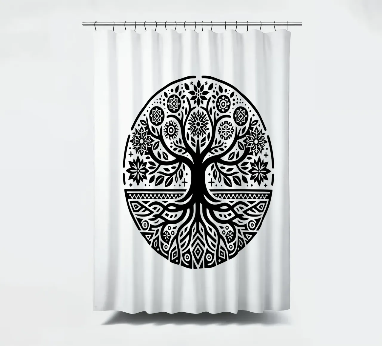 Albero della vita in bianco e nero tenda da doccia da Spiritual Touch