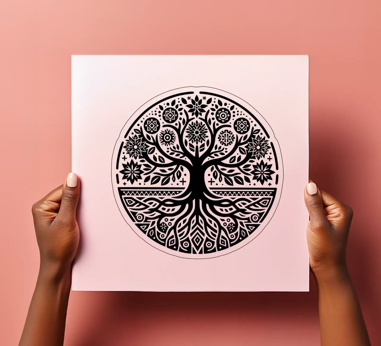Black & White Tree of Life sticker sheet by Spiritual Touch