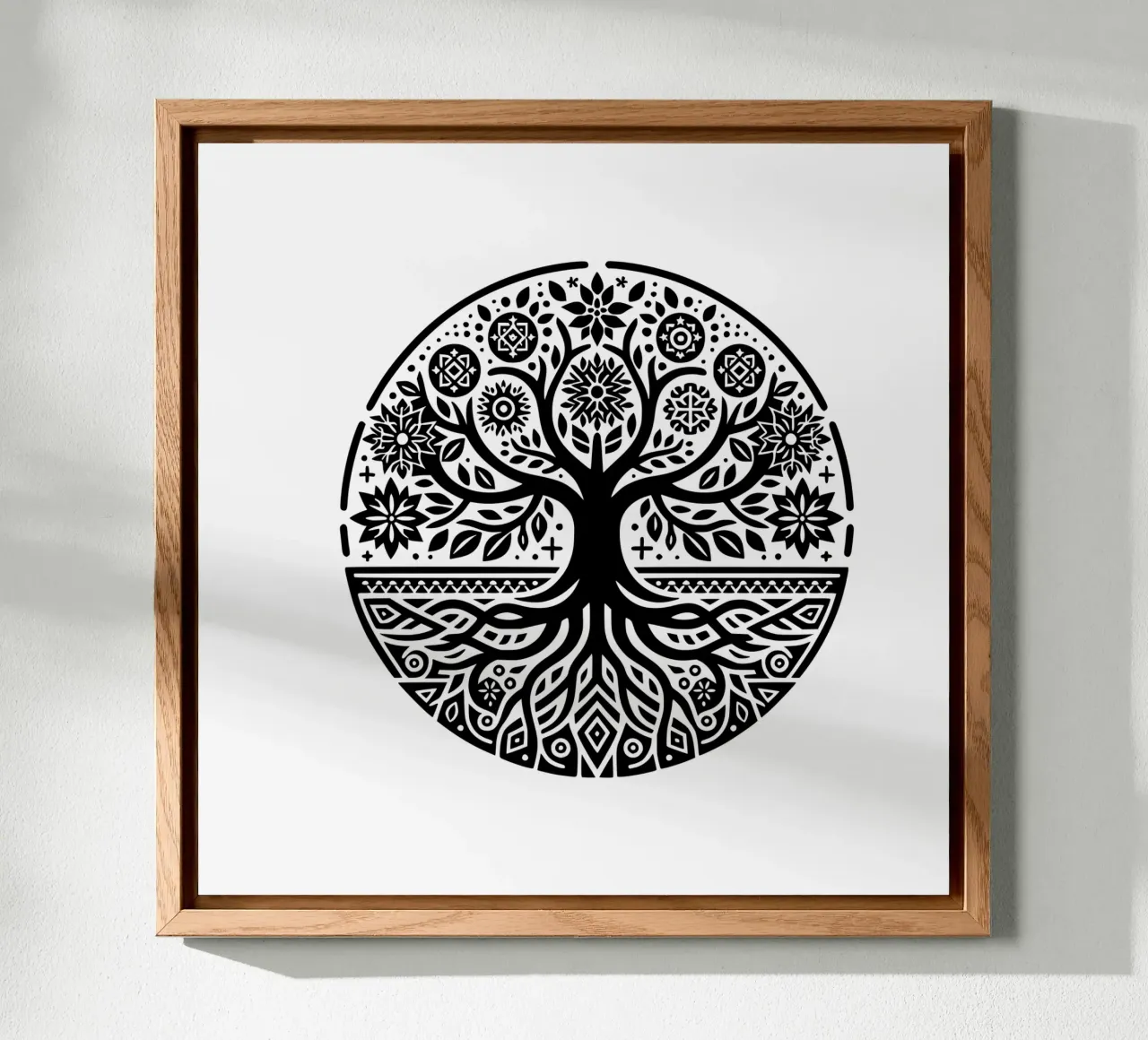 Albero della vita in bianco e nero alluminio dibond da Spiritual Touch