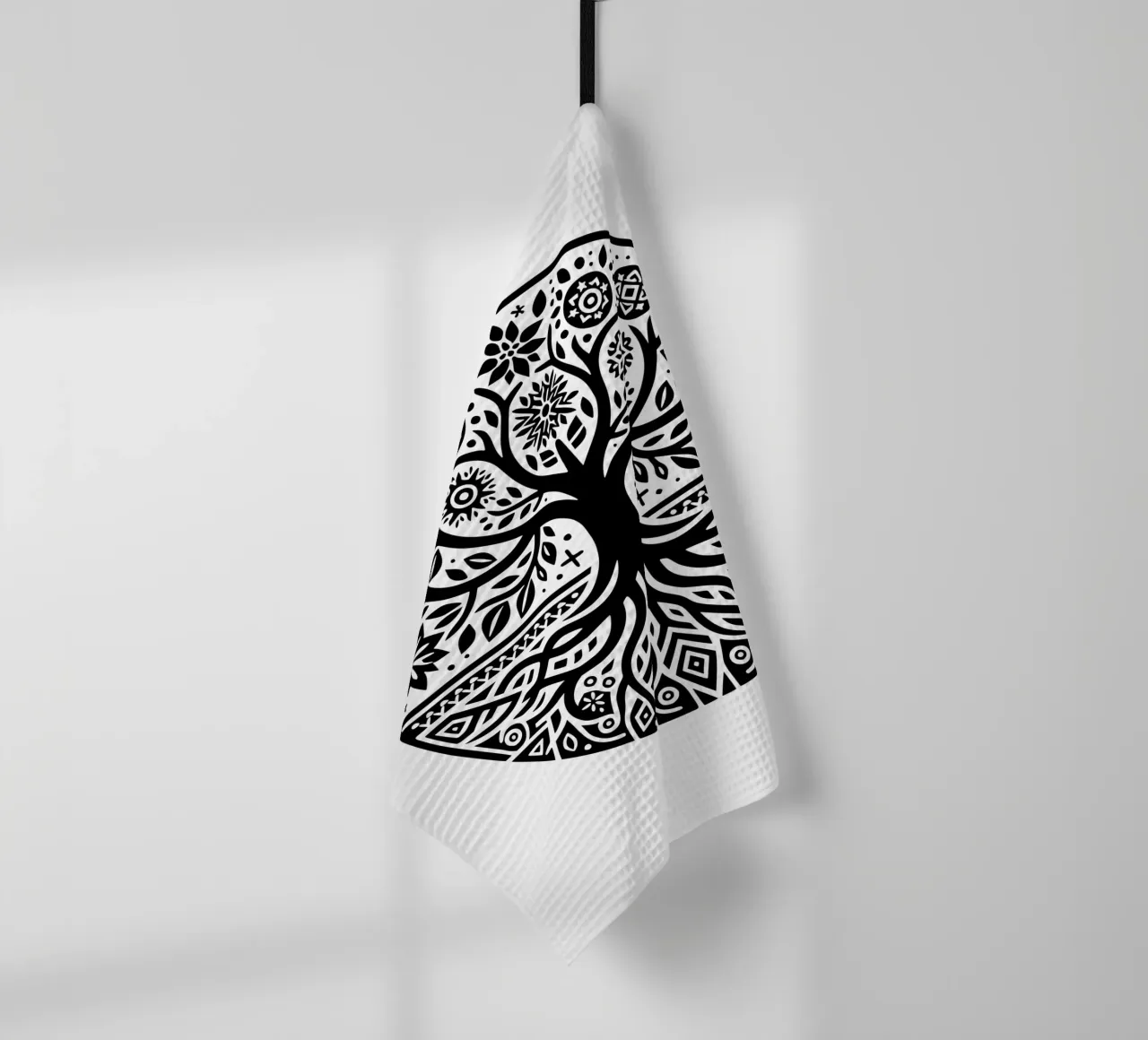 Albero della vita in bianco e nero canovaccio da cucina da Spiritual Touch