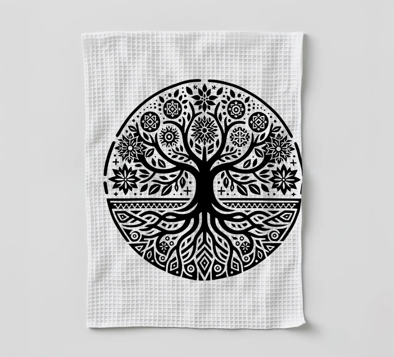 Albero della vita in bianco e nero canovaccio da cucina da Spiritual Touch