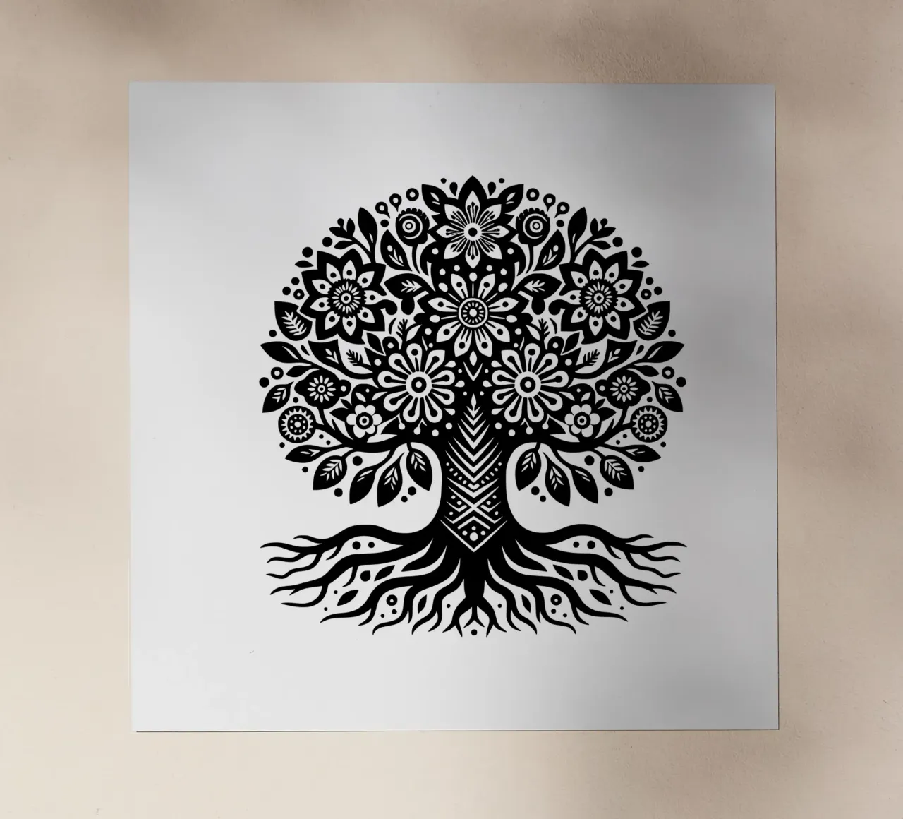 Albero della vita in bianco e nero pellicola backlit da Spiritual Touch