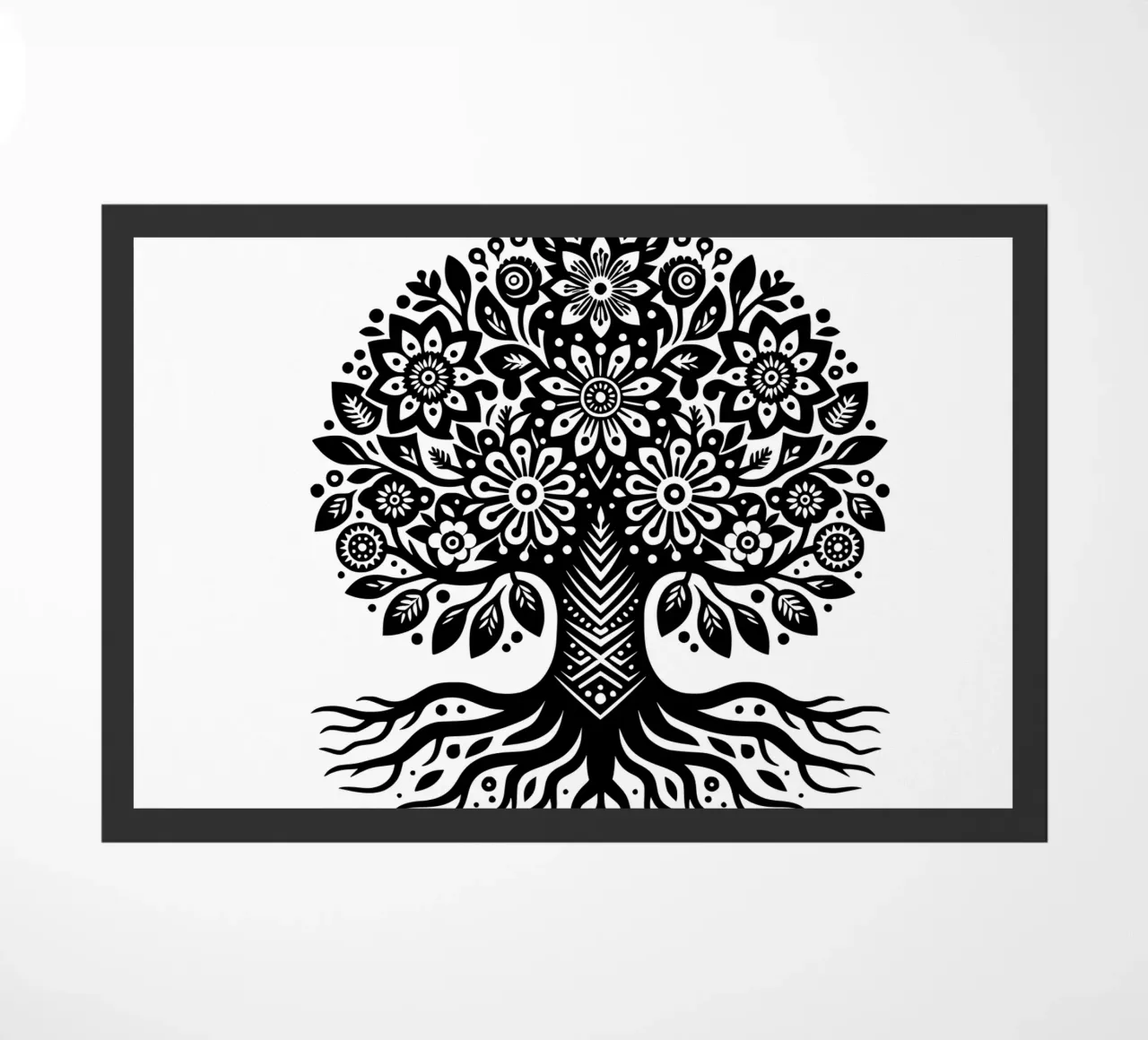 Albero della vita in bianco e nero zerbino da Spiritual Touch