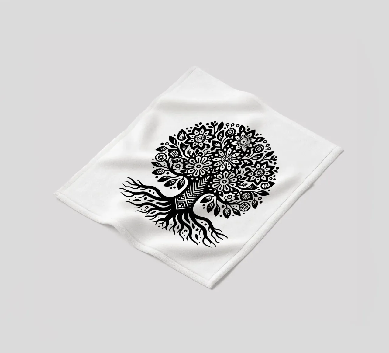 Albero della vita in bianco e nero coperta in pile da Spiritual Touch