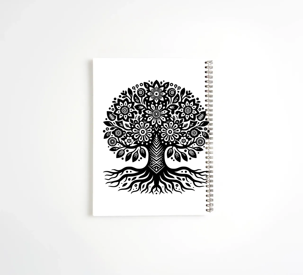 Black & White Tree of Life spiral notebook by Spiritual Touch