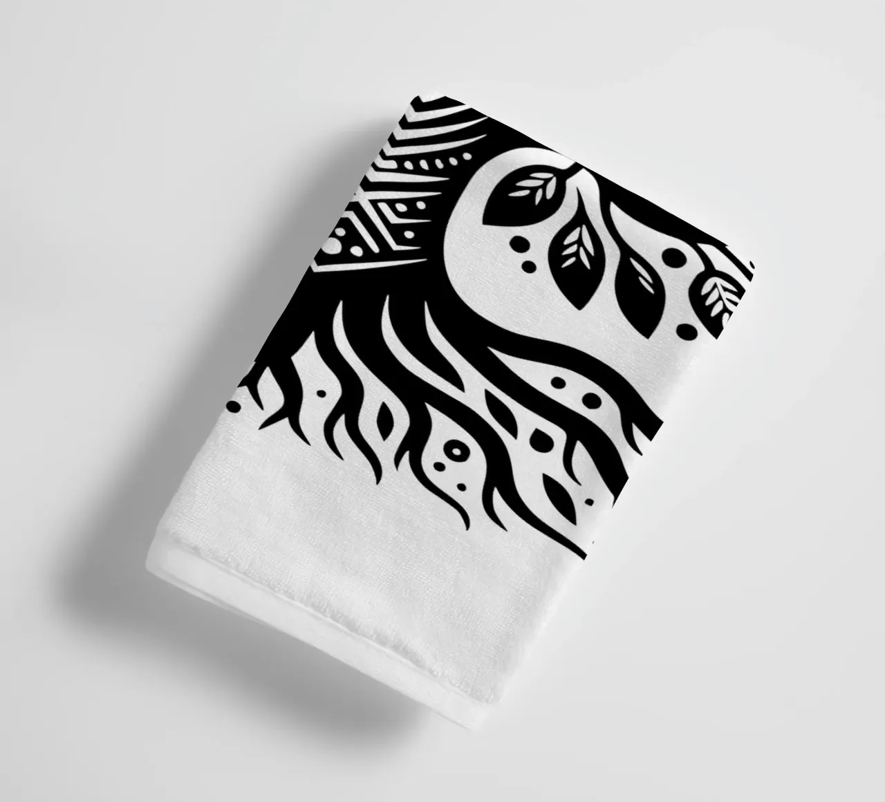 Albero della vita in bianco e nero asciugamano da bagno da Spiritual Touch