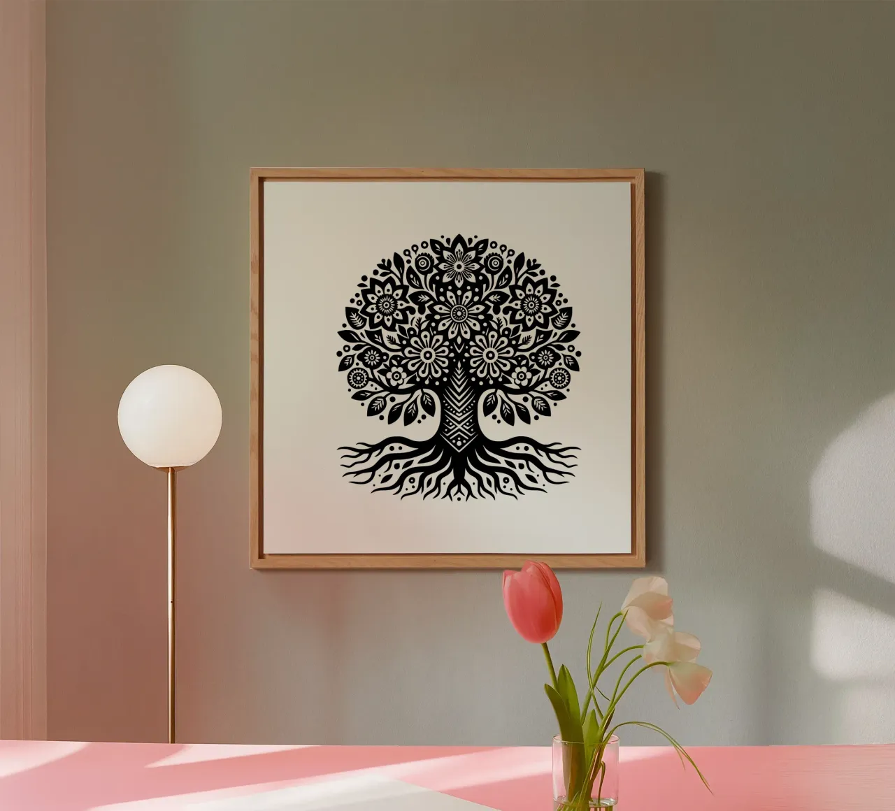 Albero della vita in bianco e nero alluminio dibond da Spiritual Touch