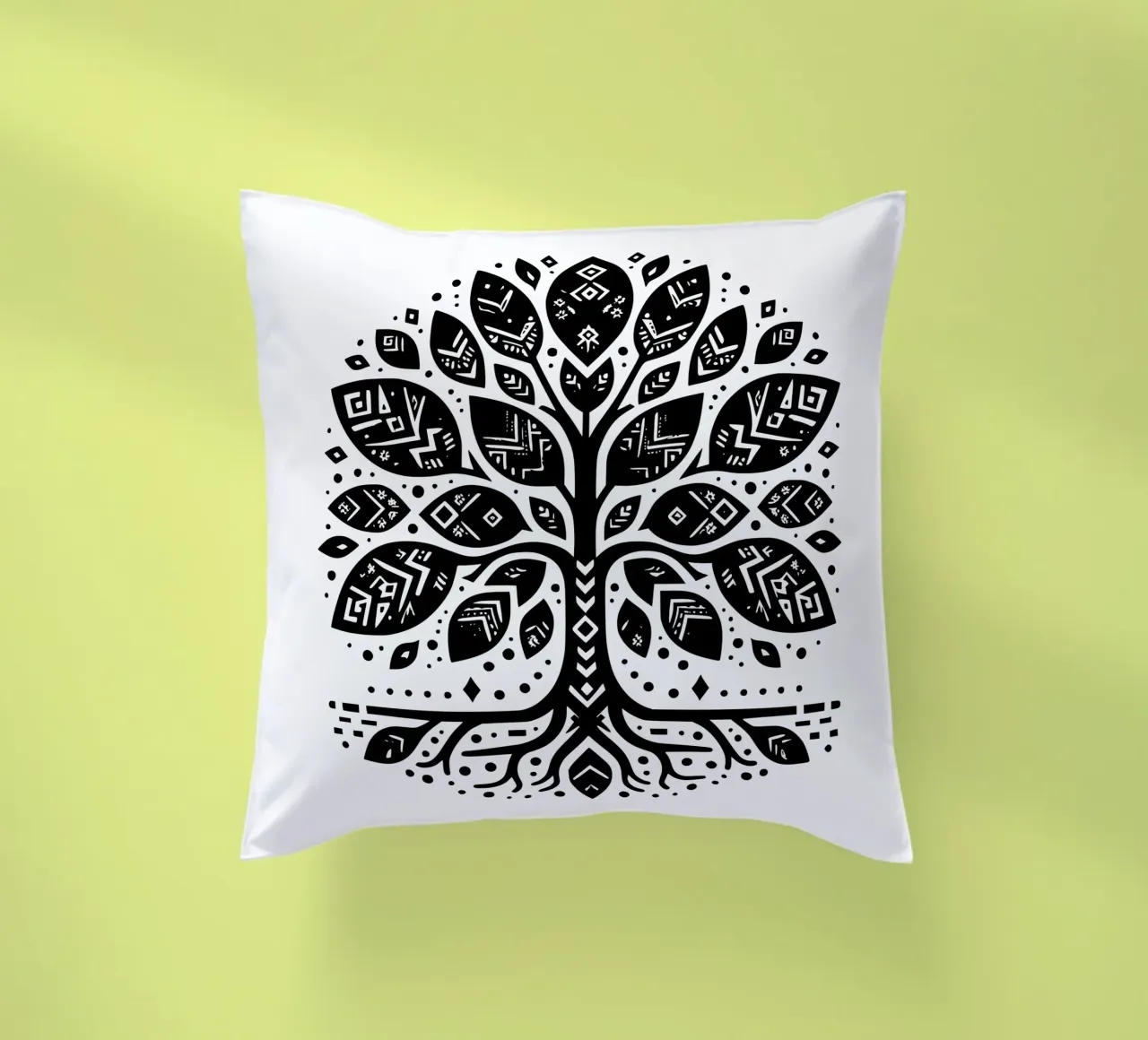 Albero della vita in bianco e nero cuscino da Spiritual Touch