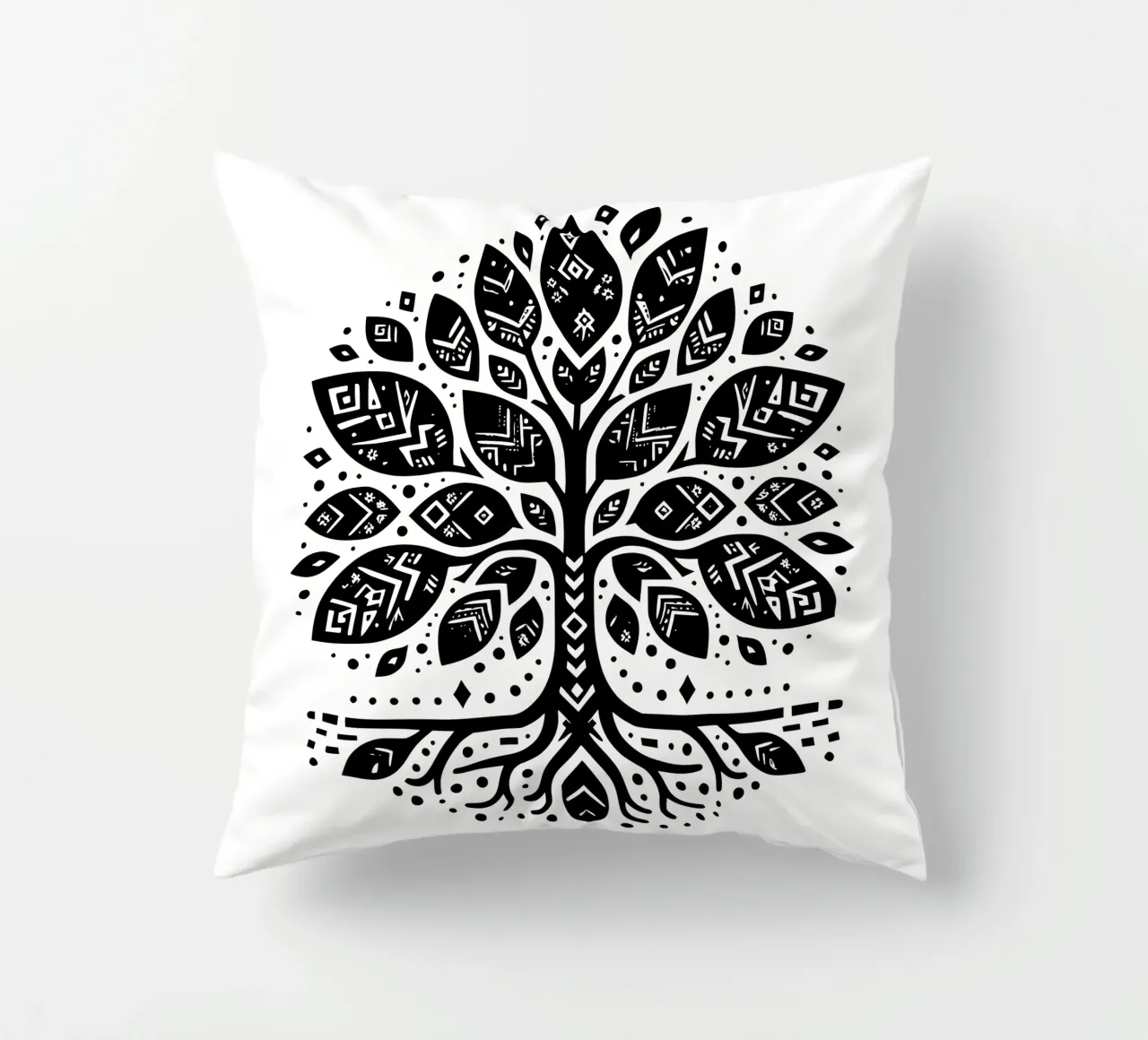 Albero della vita in bianco e nero cuscino da Spiritual Touch