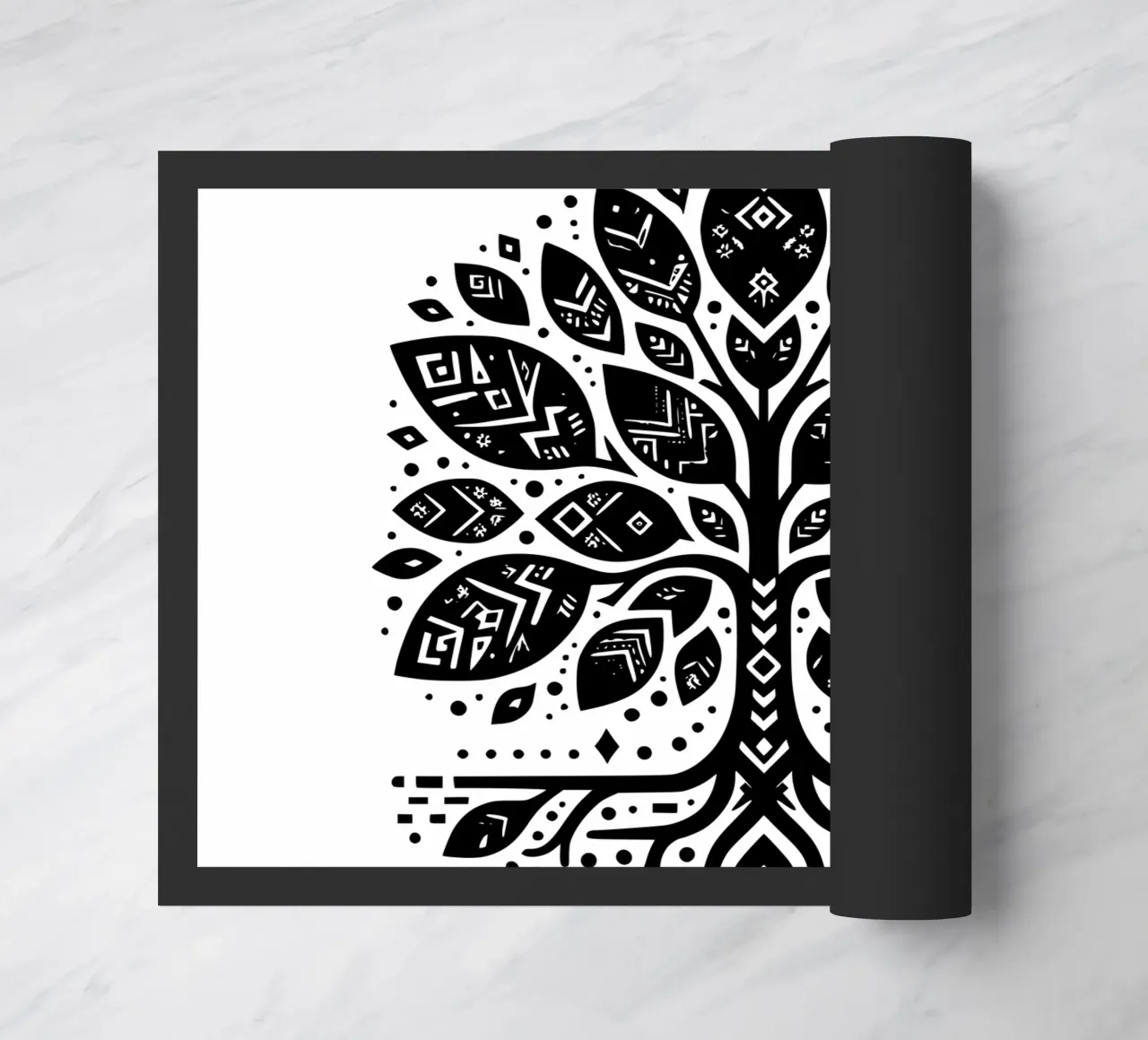 Albero della vita in bianco e nero zerbino da Spiritual Touch