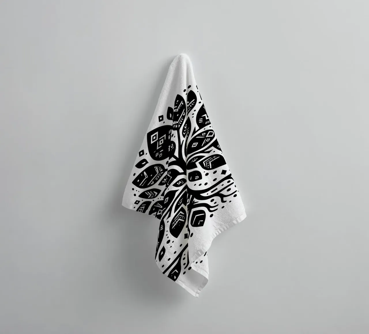 Albero della vita in bianco e nero asciugamano da bagno da Spiritual Touch