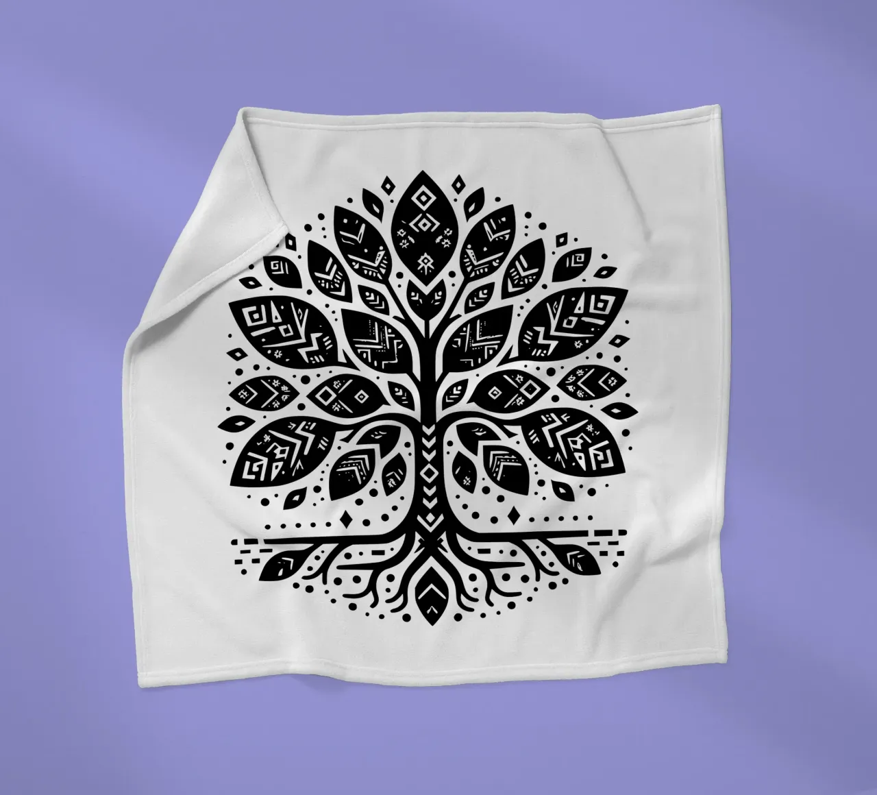 Albero della vita in bianco e nero coperta in pile da Spiritual Touch
