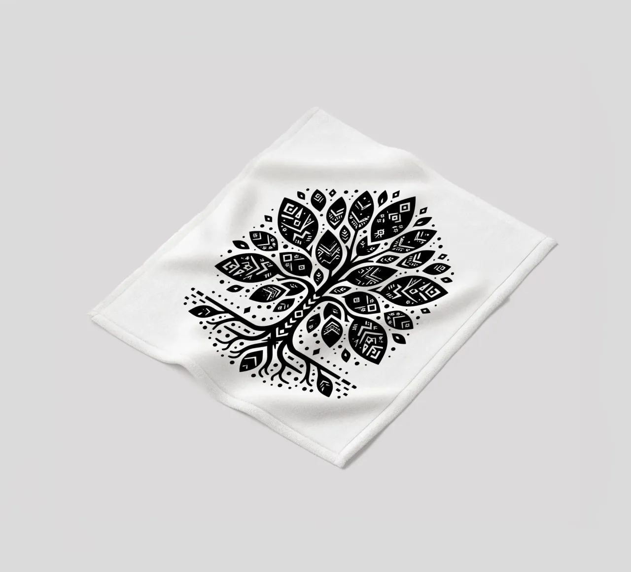 Albero della vita in bianco e nero coperta in pile da Spiritual Touch