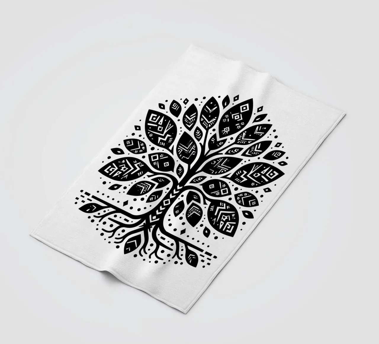Albero della vita in bianco e nero coperta in pile da Spiritual Touch