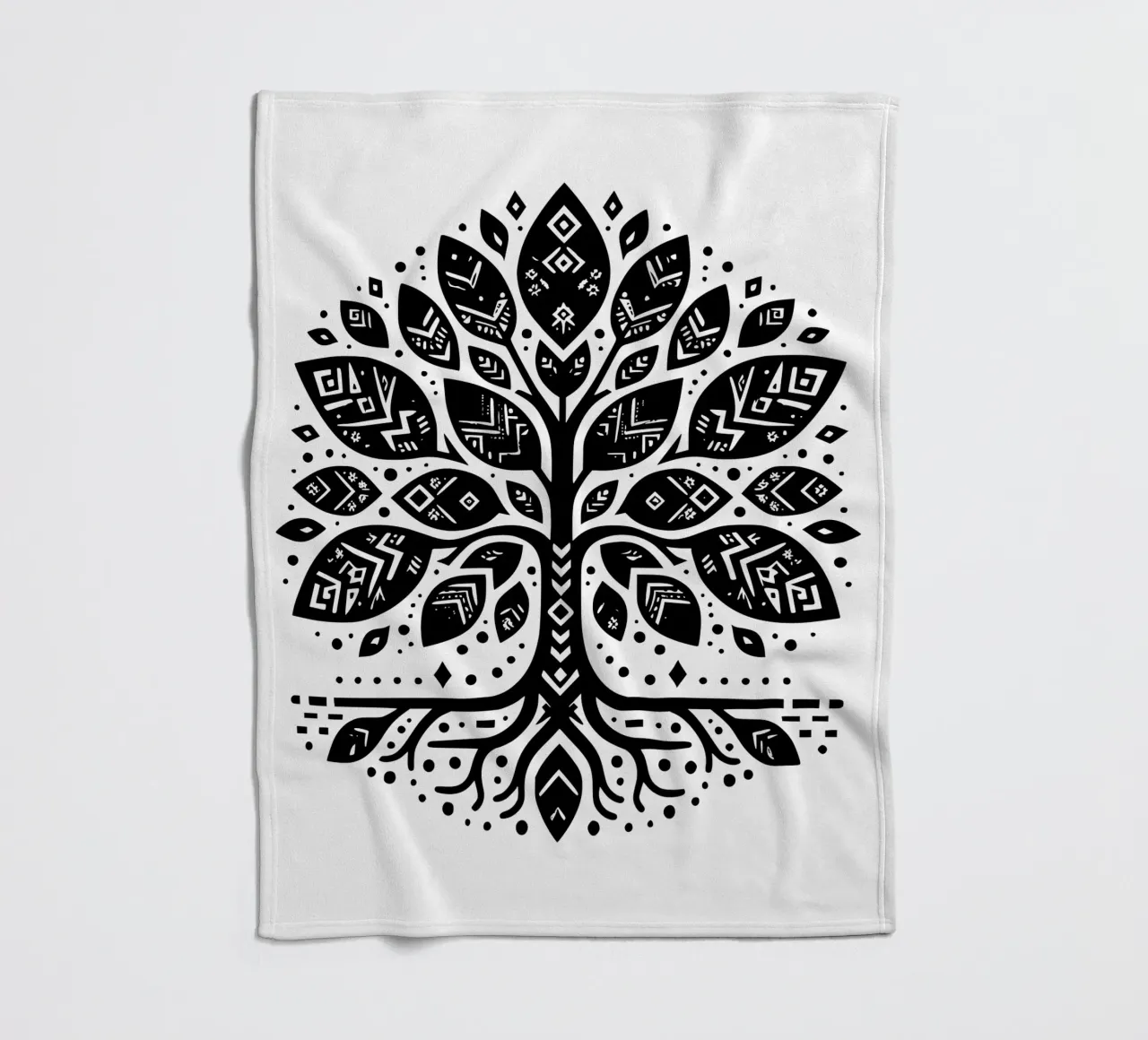 Albero della vita in bianco e nero coperta in pile da Spiritual Touch