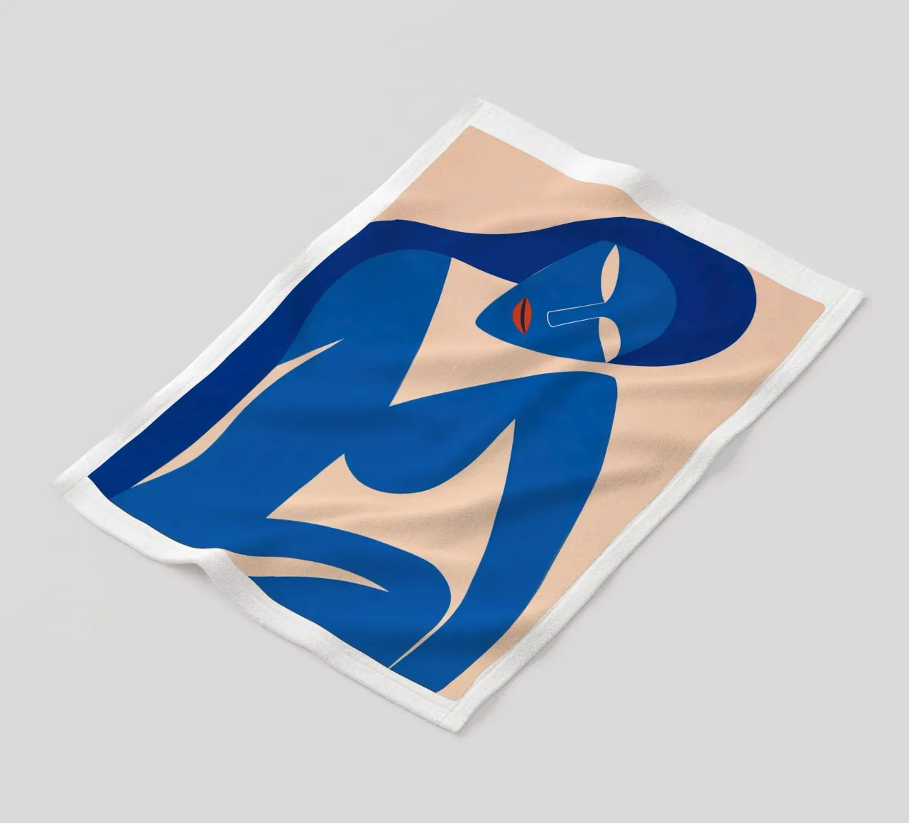 Donna dalla silhouette blu con labbra rosse coperta in pile da Autofocus