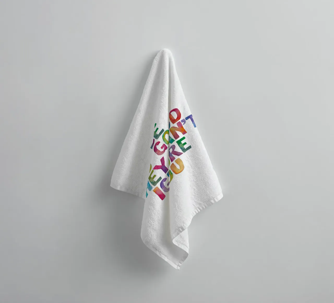 Be So Good They Can't Ignore You Rainbow Typography Design towel by THE MOTIVATED TYPE