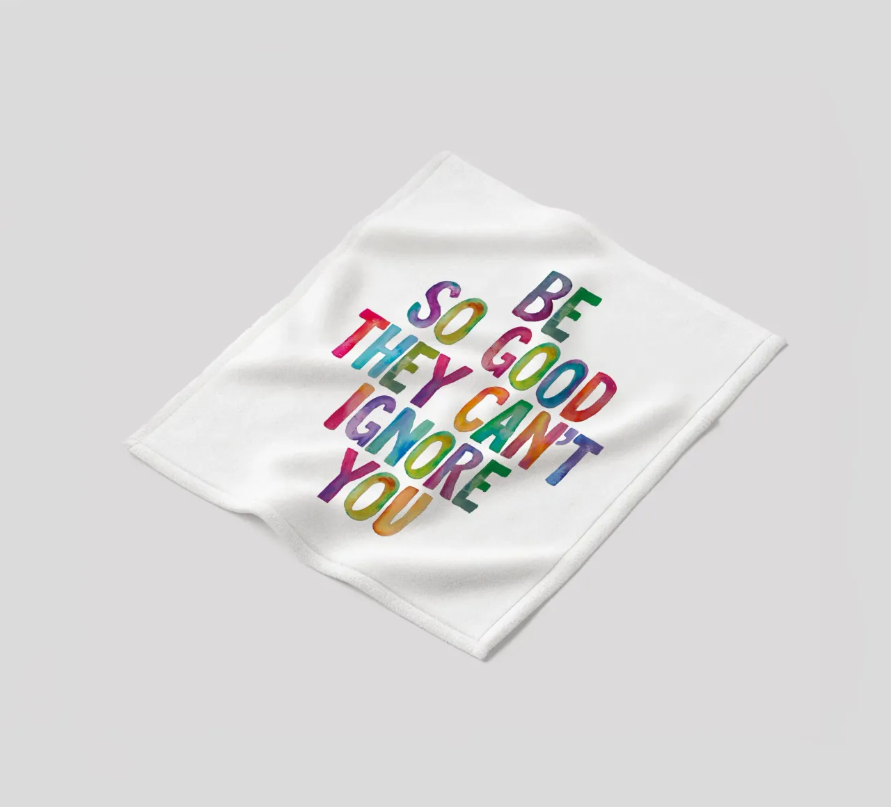 Be So Good They Can't Ignore You Rainbow Typography Design fleece blanket by THE MOTIVATED TYPE