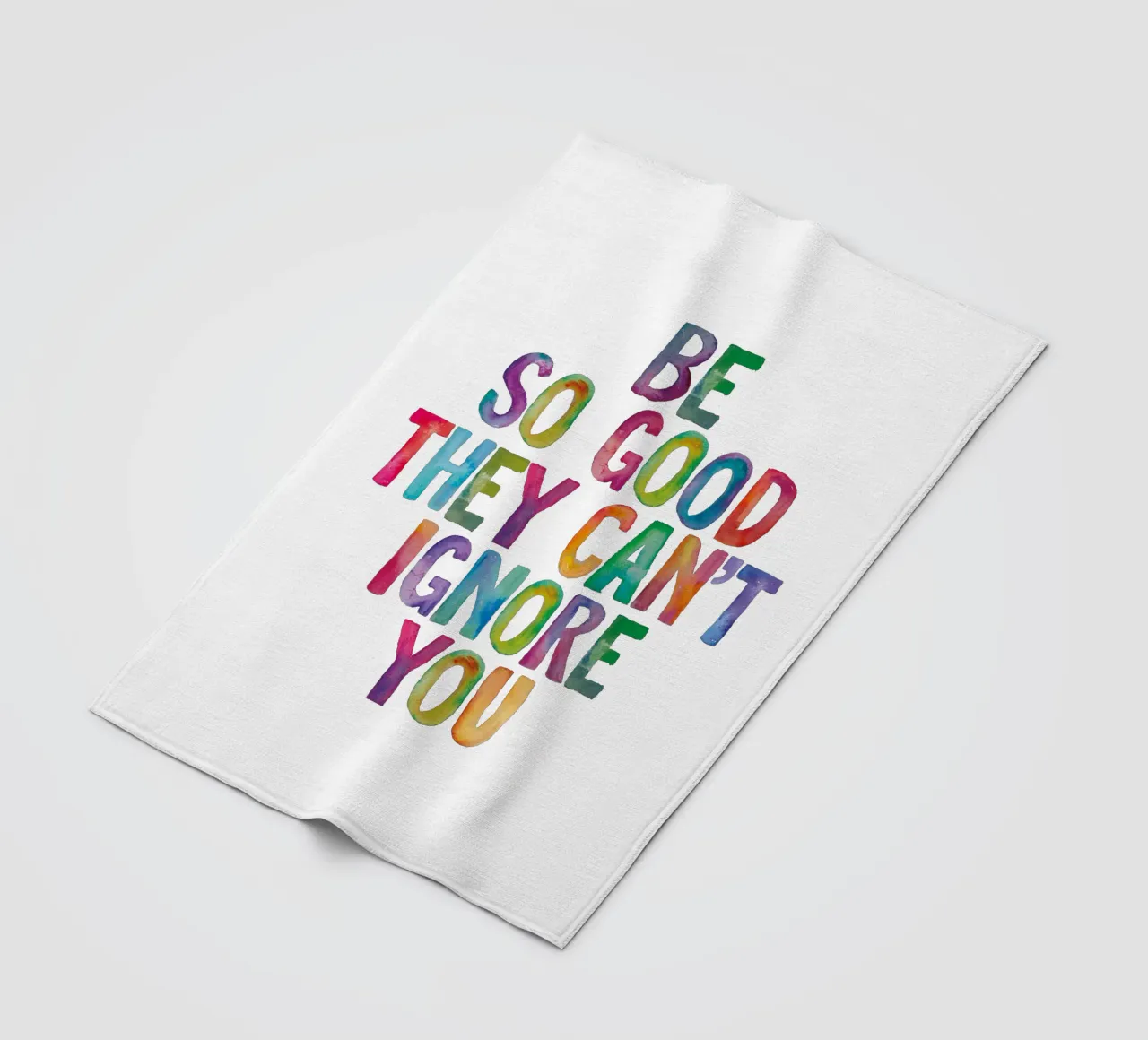 Be So Good They Can't Ignore You Rainbow Typography Design fleece blanket by THE MOTIVATED TYPE