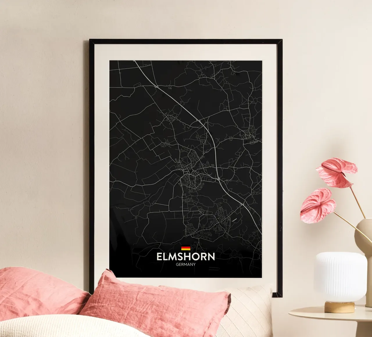 Elmshorn DE poster con telaio in legno da Christopher Adams