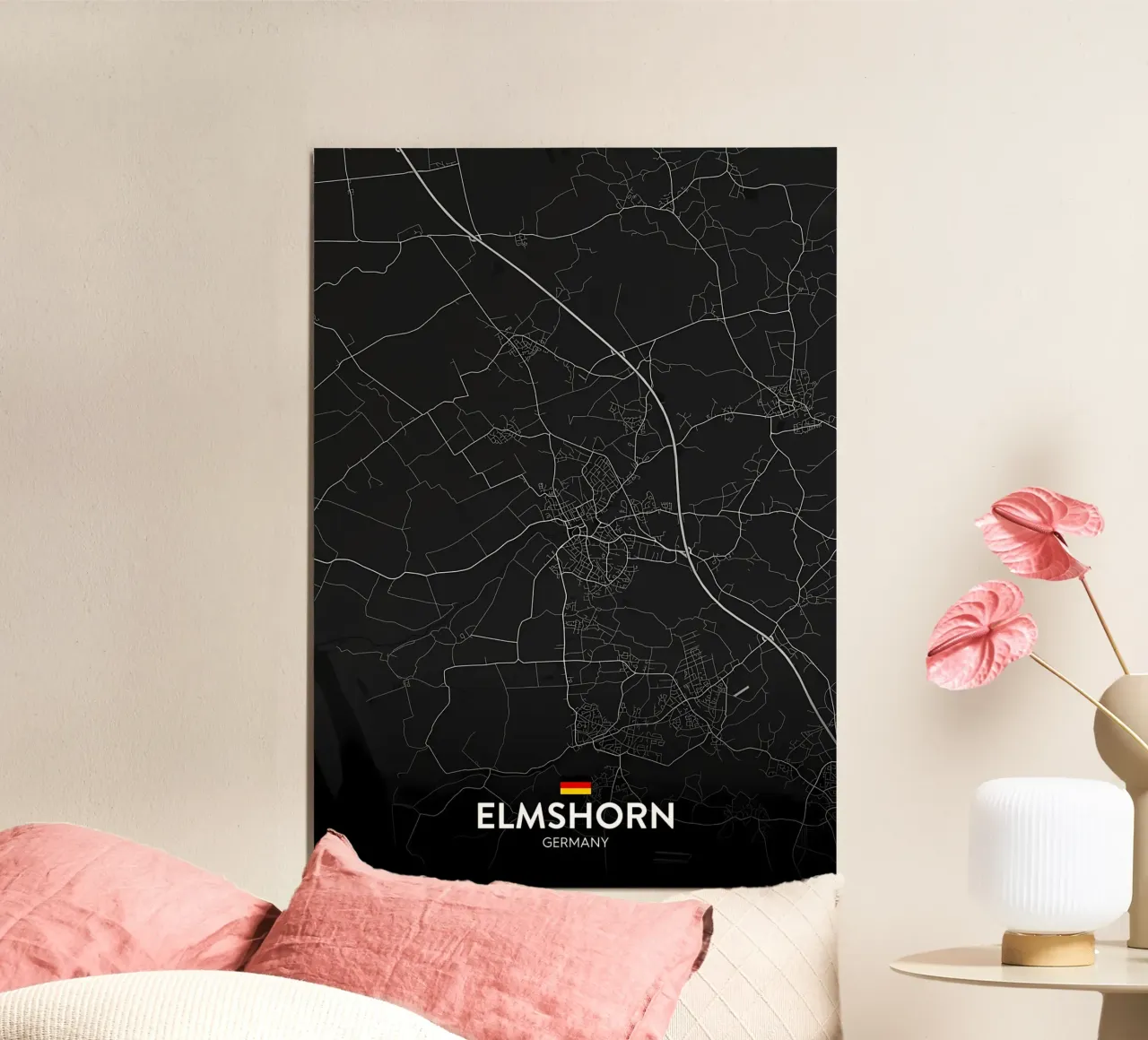 Elmshorn DE poster con telaio in legno da Christopher Adams