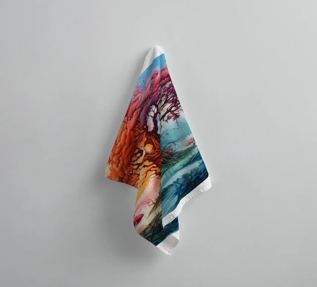 Albero della vita colorato asciugamano da bagno da Spiritual Touch