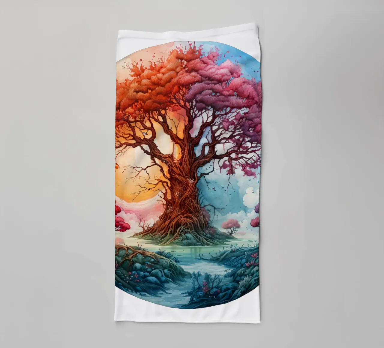 Albero della vita colorato asciugamano da bagno da Spiritual Touch