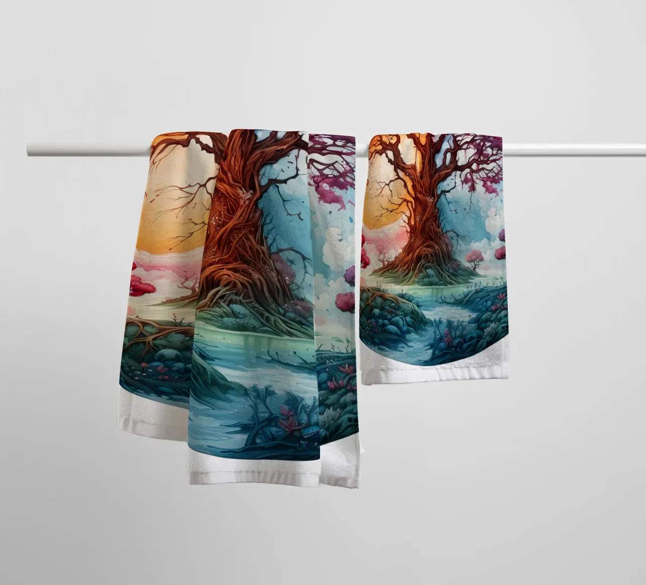 Albero della vita colorato asciugamano da bagno da Spiritual Touch