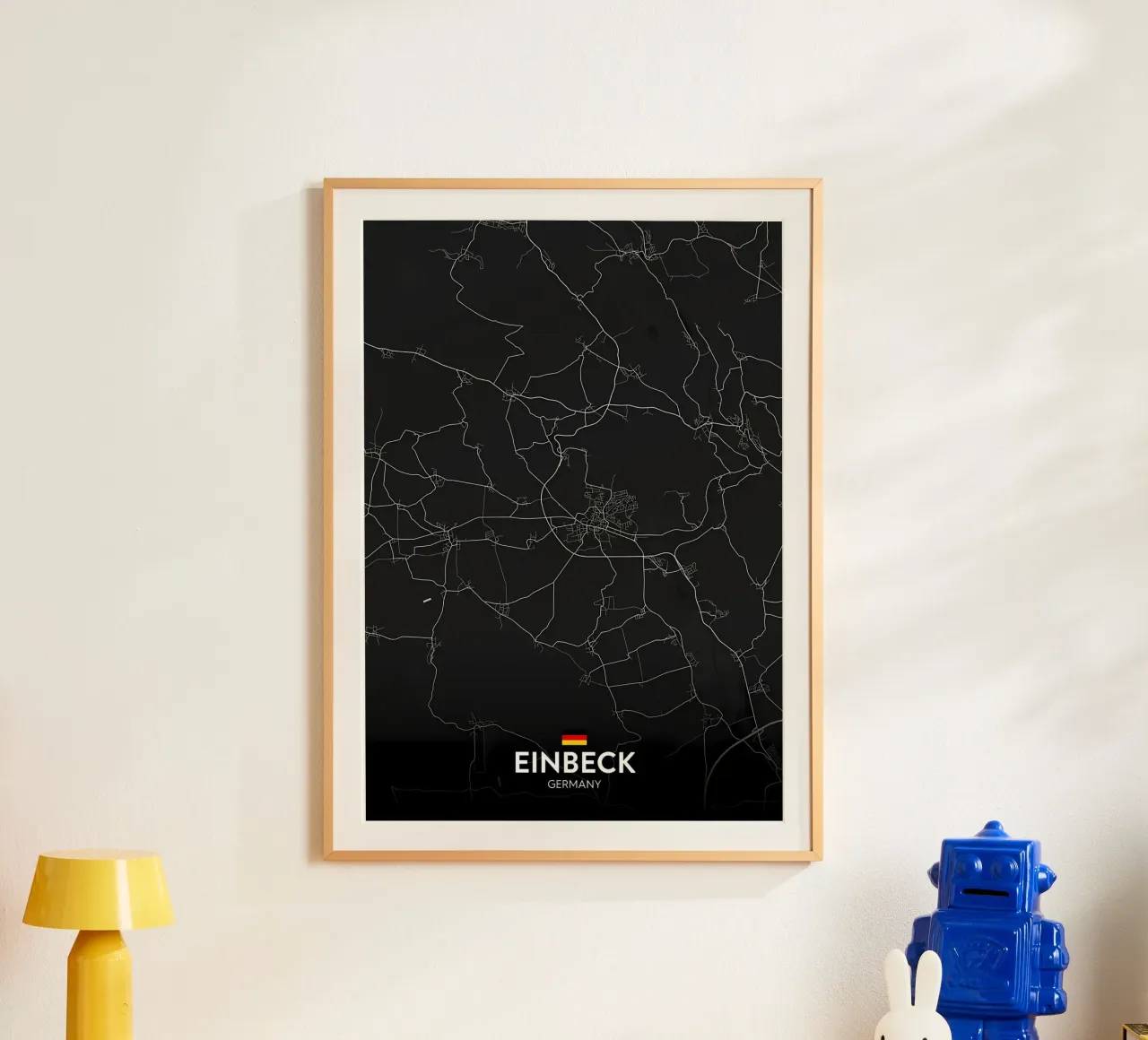 Einbeck DE poster con telaio in legno da Christopher Adams