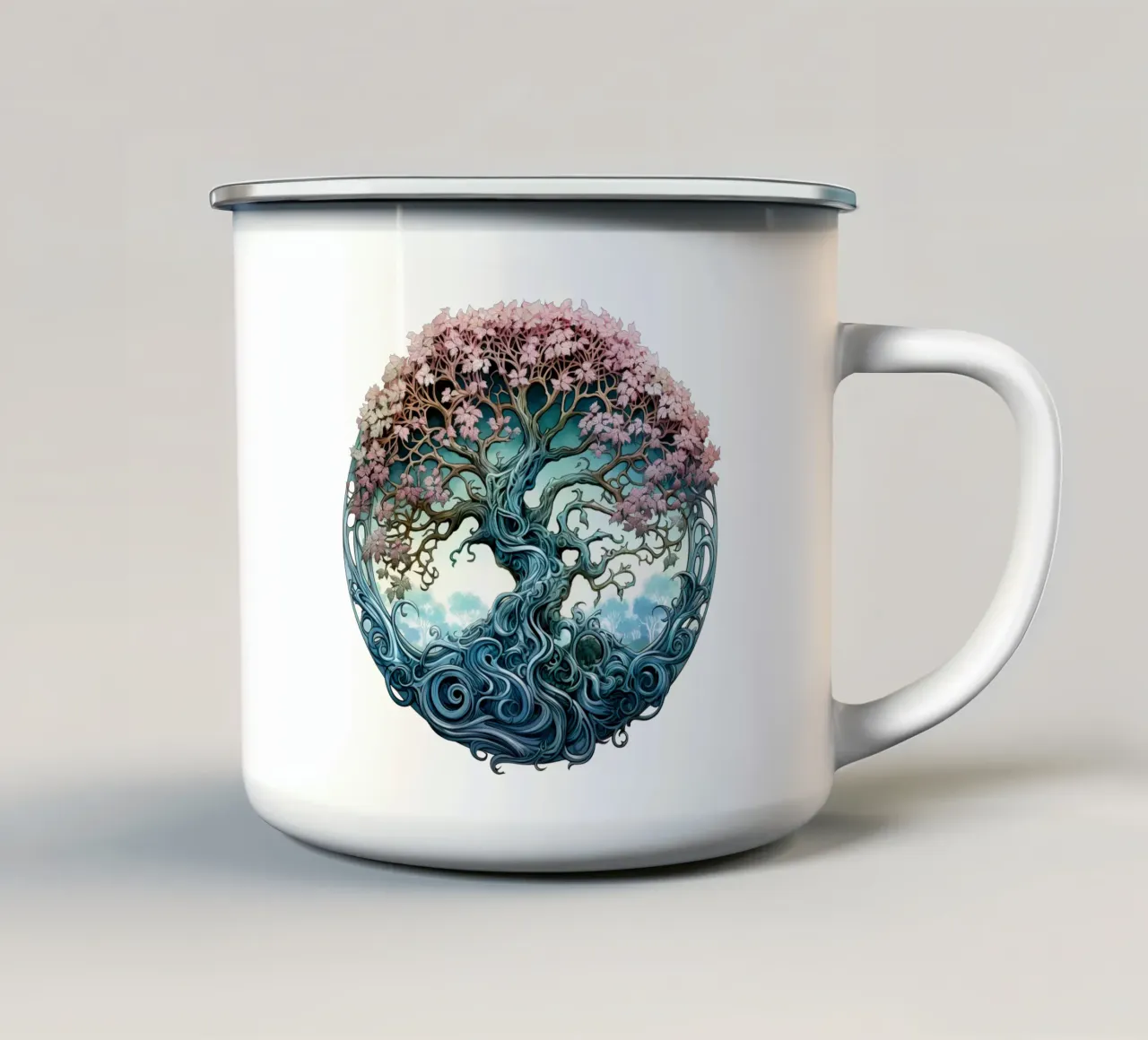Albero della vita colorato tazza in smalto da Spiritual Touch
