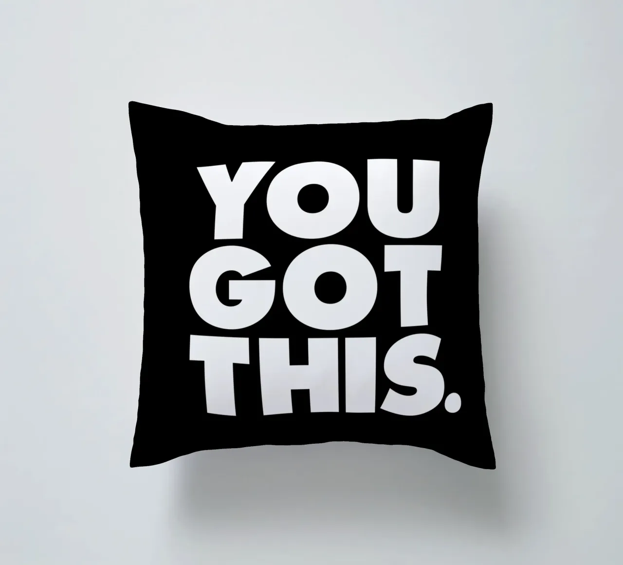 Design tipografico motivazionale You Got This in nero cuscino da THE MOTIVATED TYPE