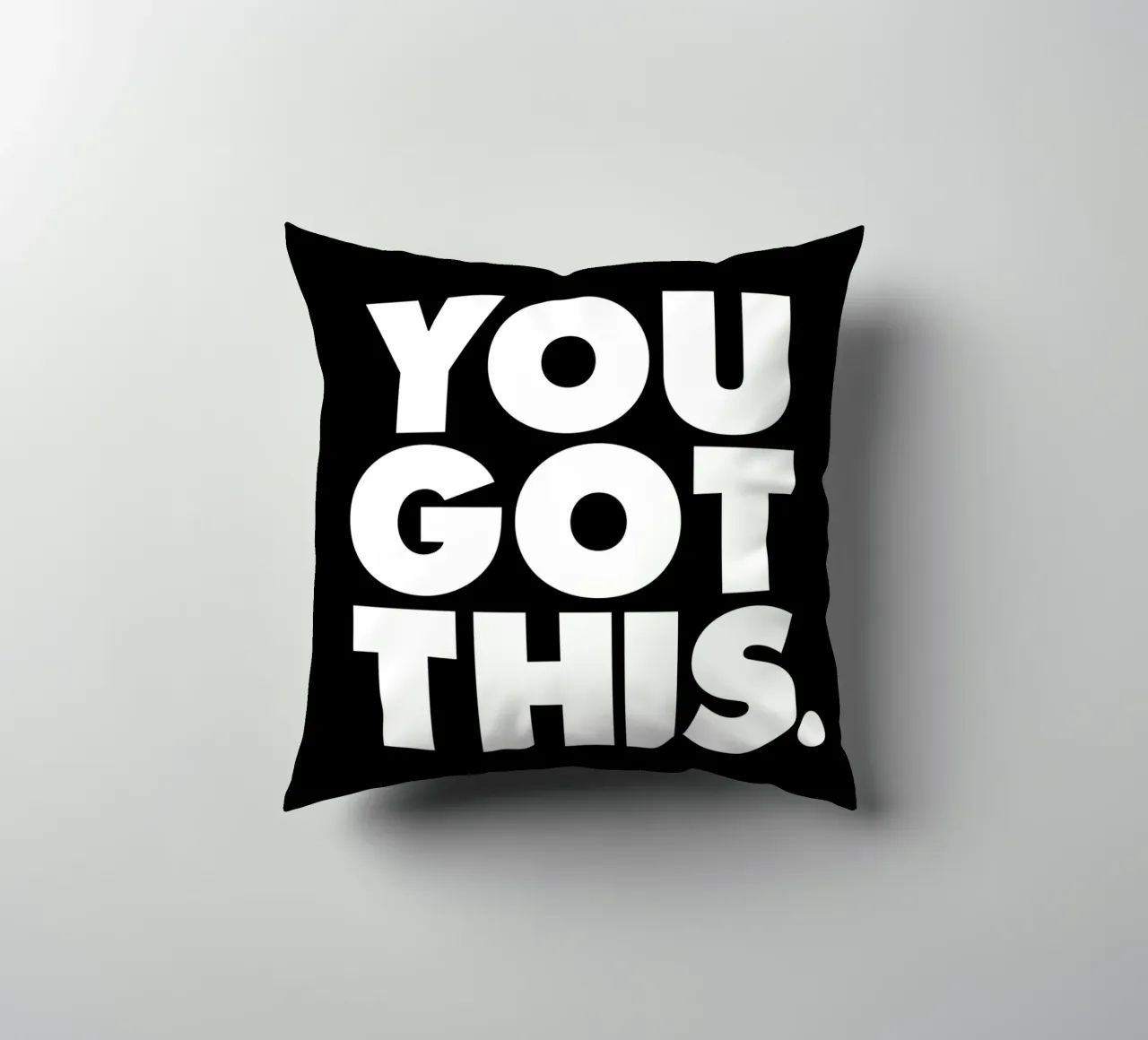 Design tipografico motivazionale You Got This in nero cuscino da THE MOTIVATED TYPE