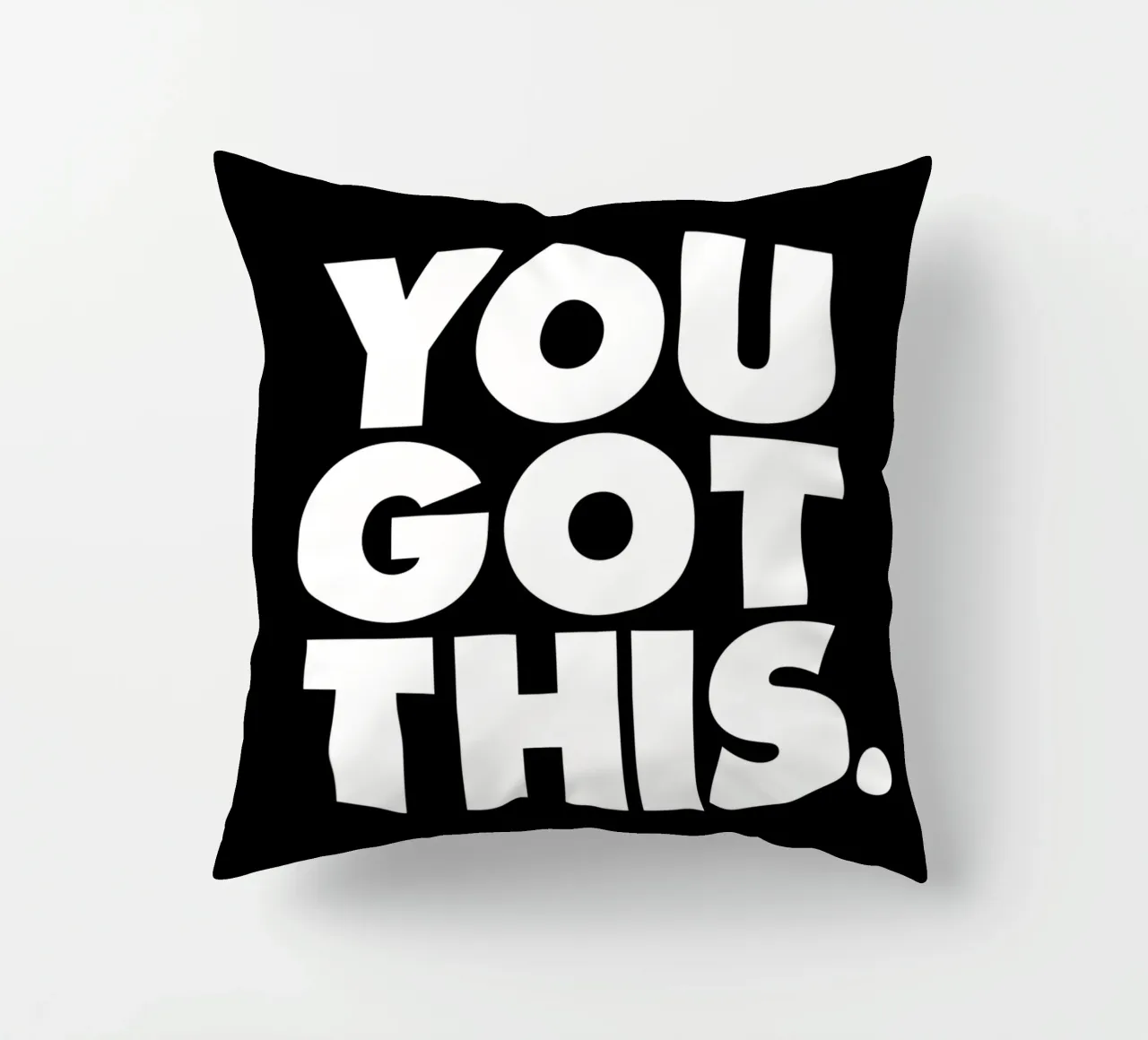 Design tipografico motivazionale You Got This in nero cuscino da THE MOTIVATED TYPE