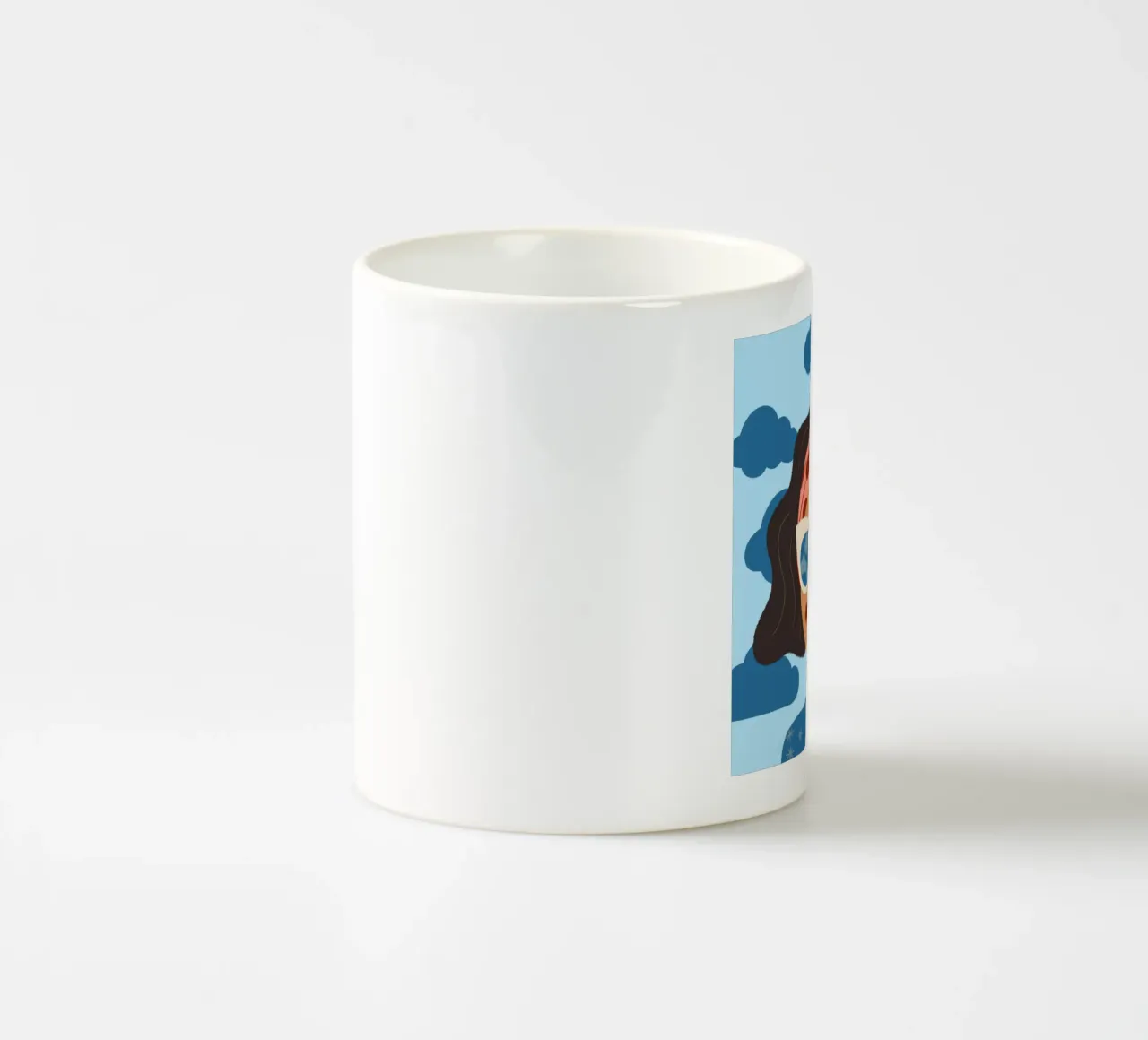 Abstraktes Porträt einer Frau mit Sonnenbrille Tagtraum tazza in ceramica da incomeforcreatives