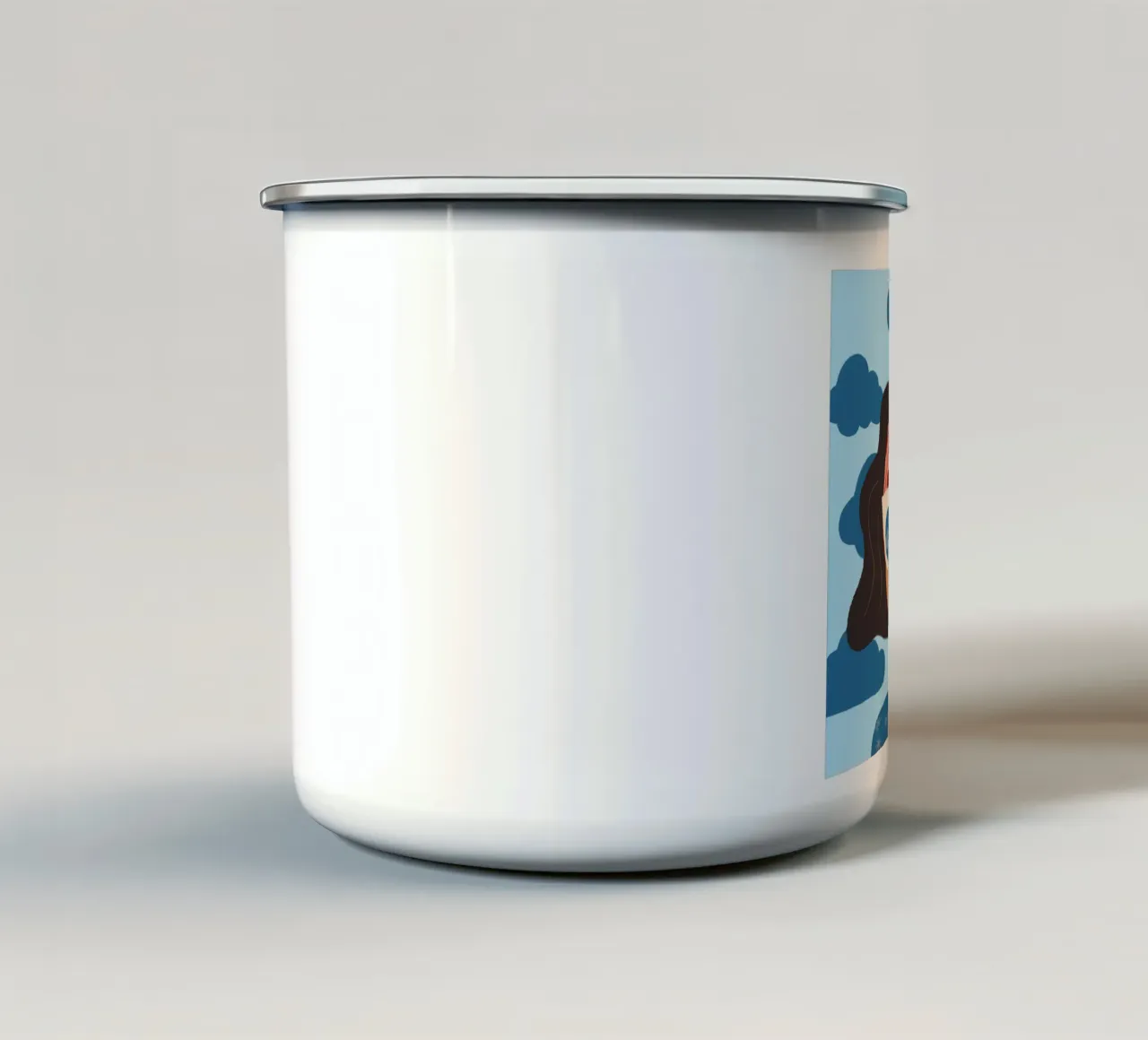 Abstraktes Porträt einer Frau mit Sonnenbrille Tagtraum tazza in smalto da incomeforcreatives