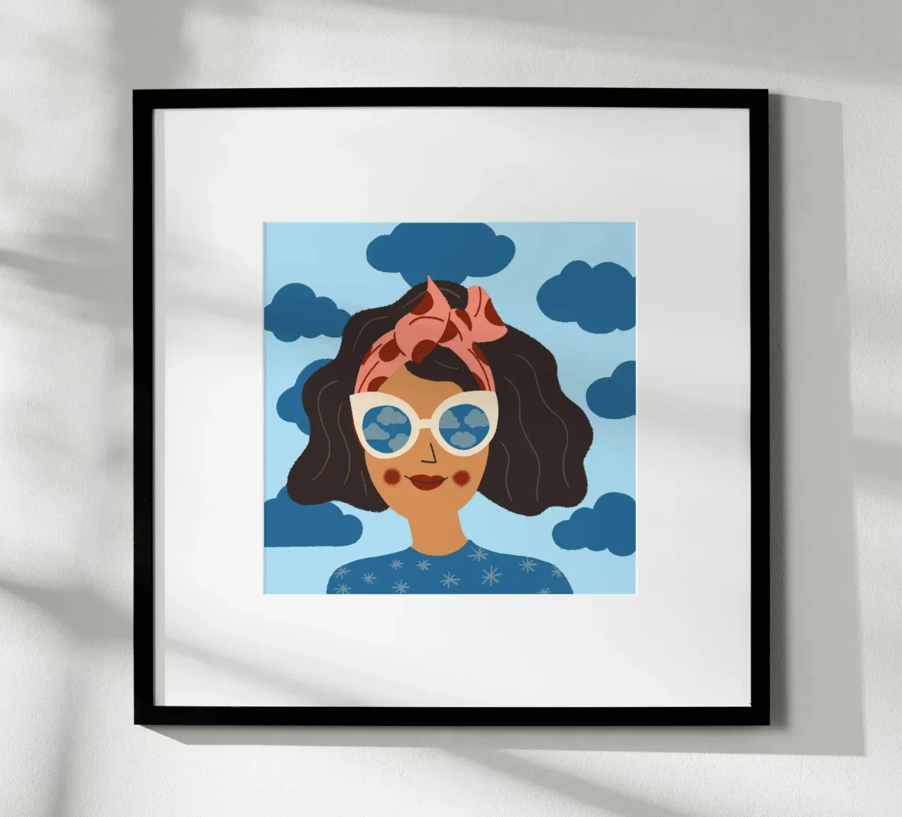 Abstraktes Porträt einer Frau mit Sonnenbrille Tagtraum poster da incomeforcreatives
