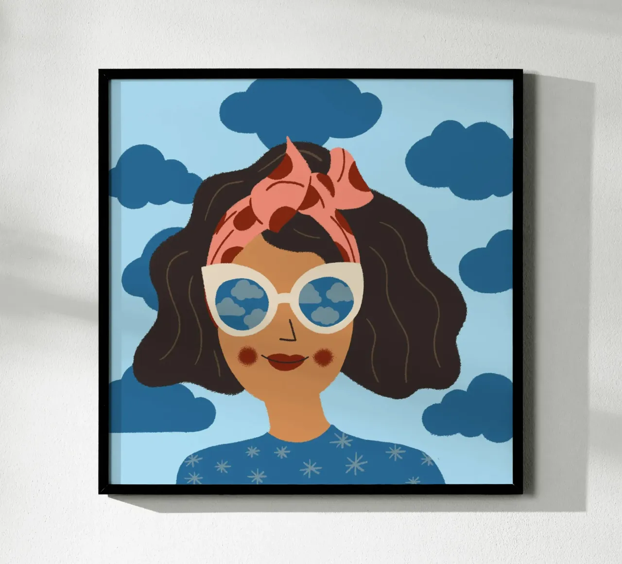 Abstraktes Porträt einer Frau mit Sonnenbrille Tagtraum poster da incomeforcreatives