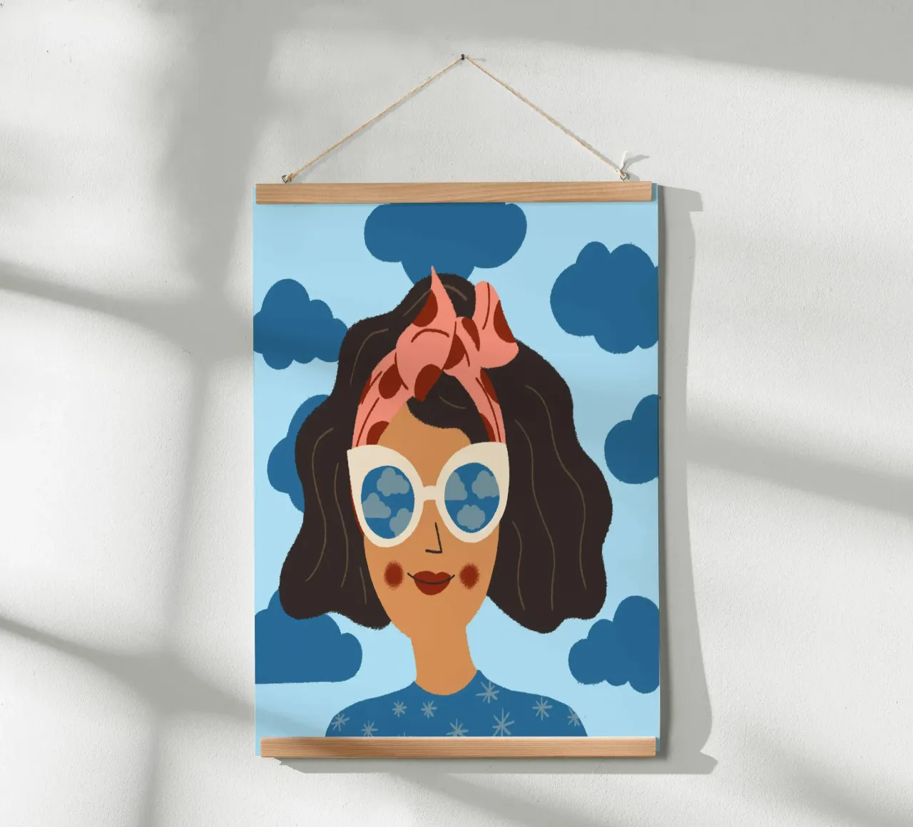 Abstraktes Porträt einer Frau mit Sonnenbrille Tagtraum poster da incomeforcreatives