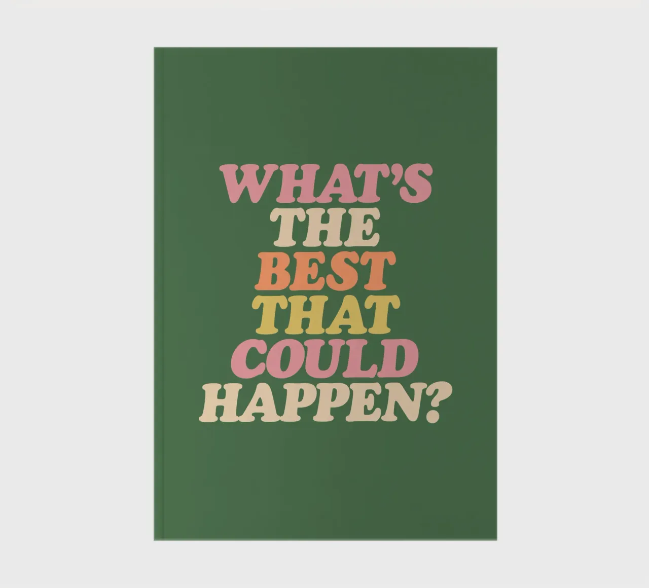 Whats The Best That Could Happen Typography Print notebook by THE MOTIVATED TYPE