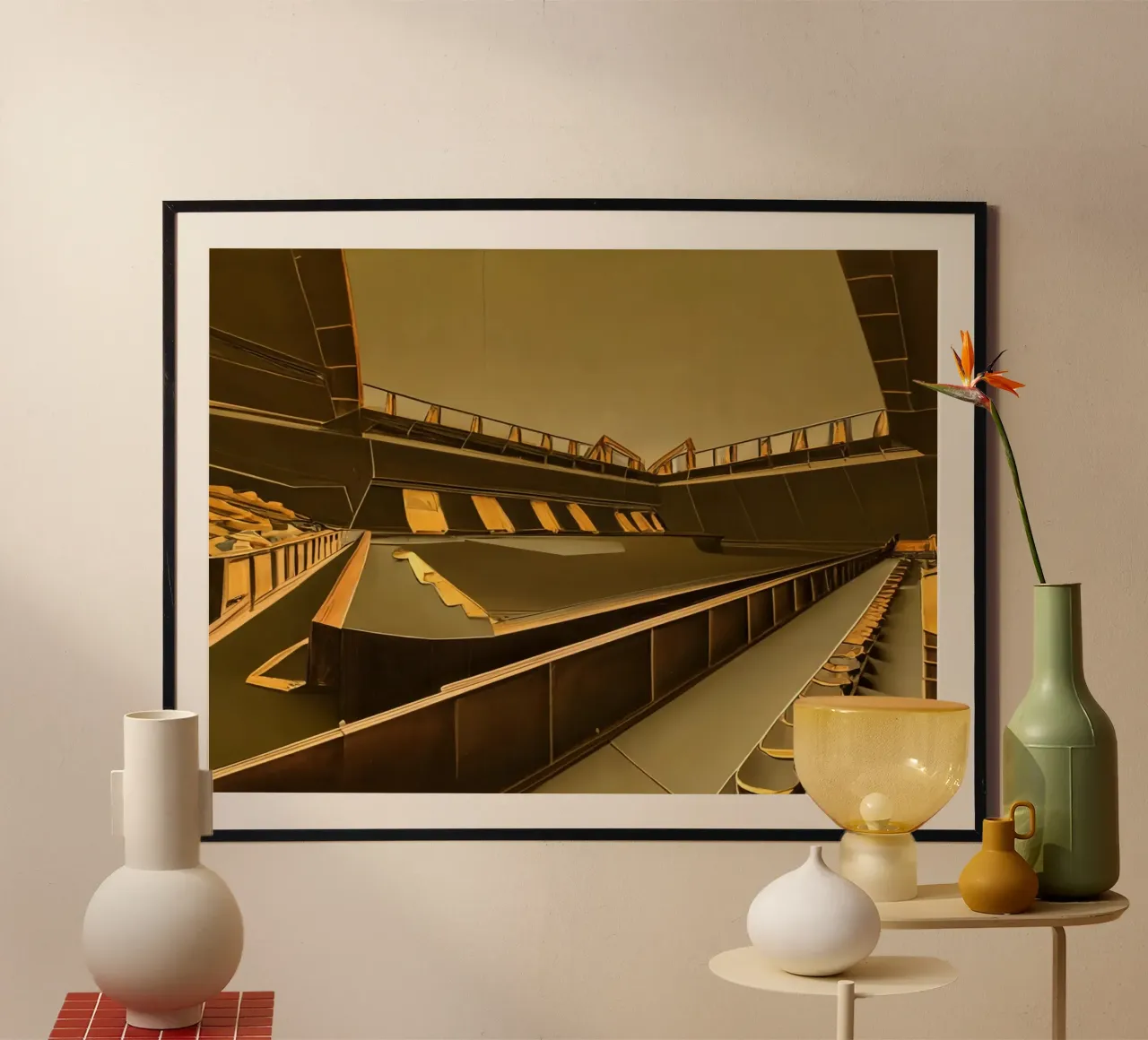 Stadio_Dortmund_3 poster con telaio in alluminio da Impressionismus by LK