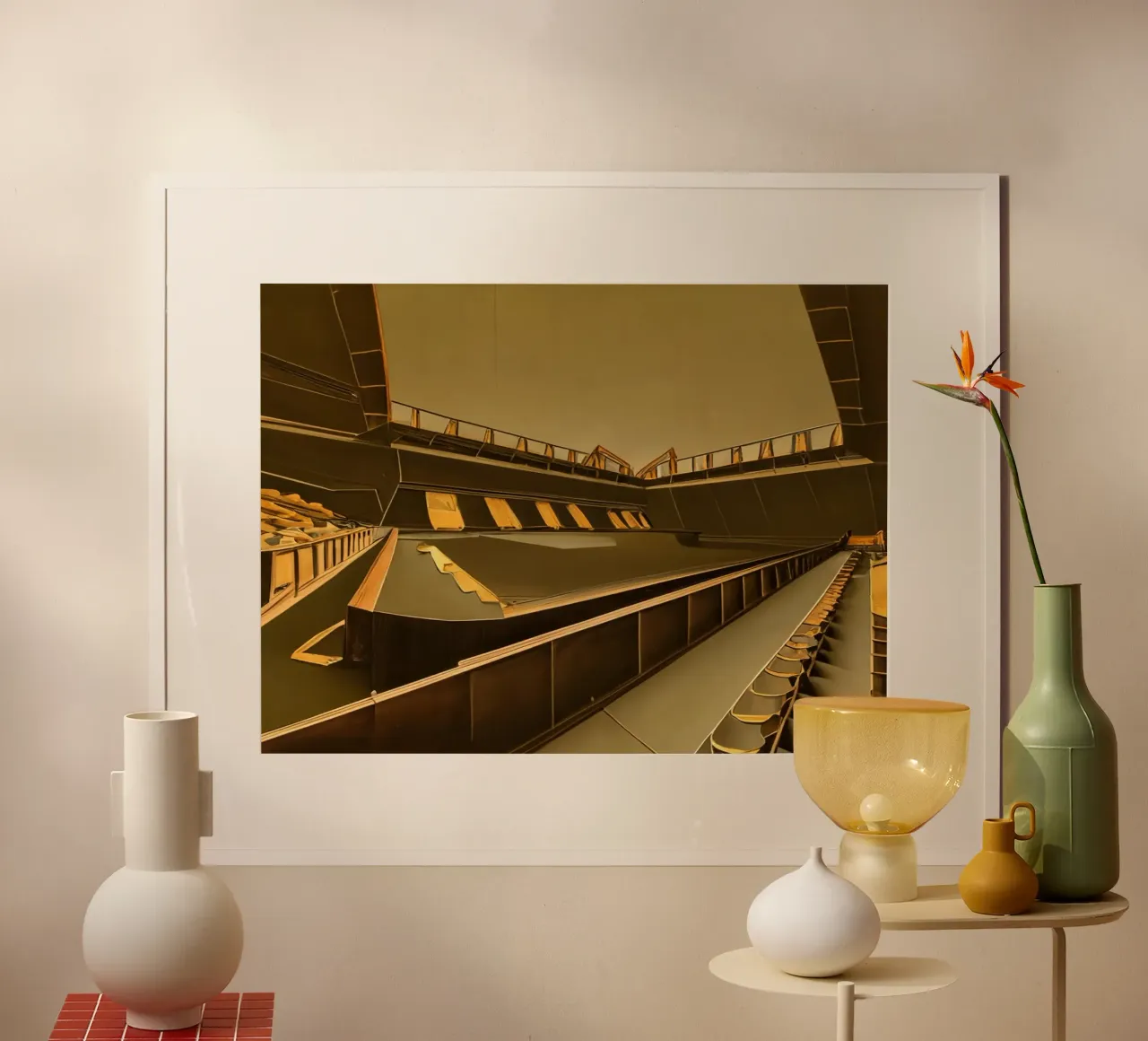 Stadio_Dortmund_3 poster con telaio in alluminio da Impressionismus by LK