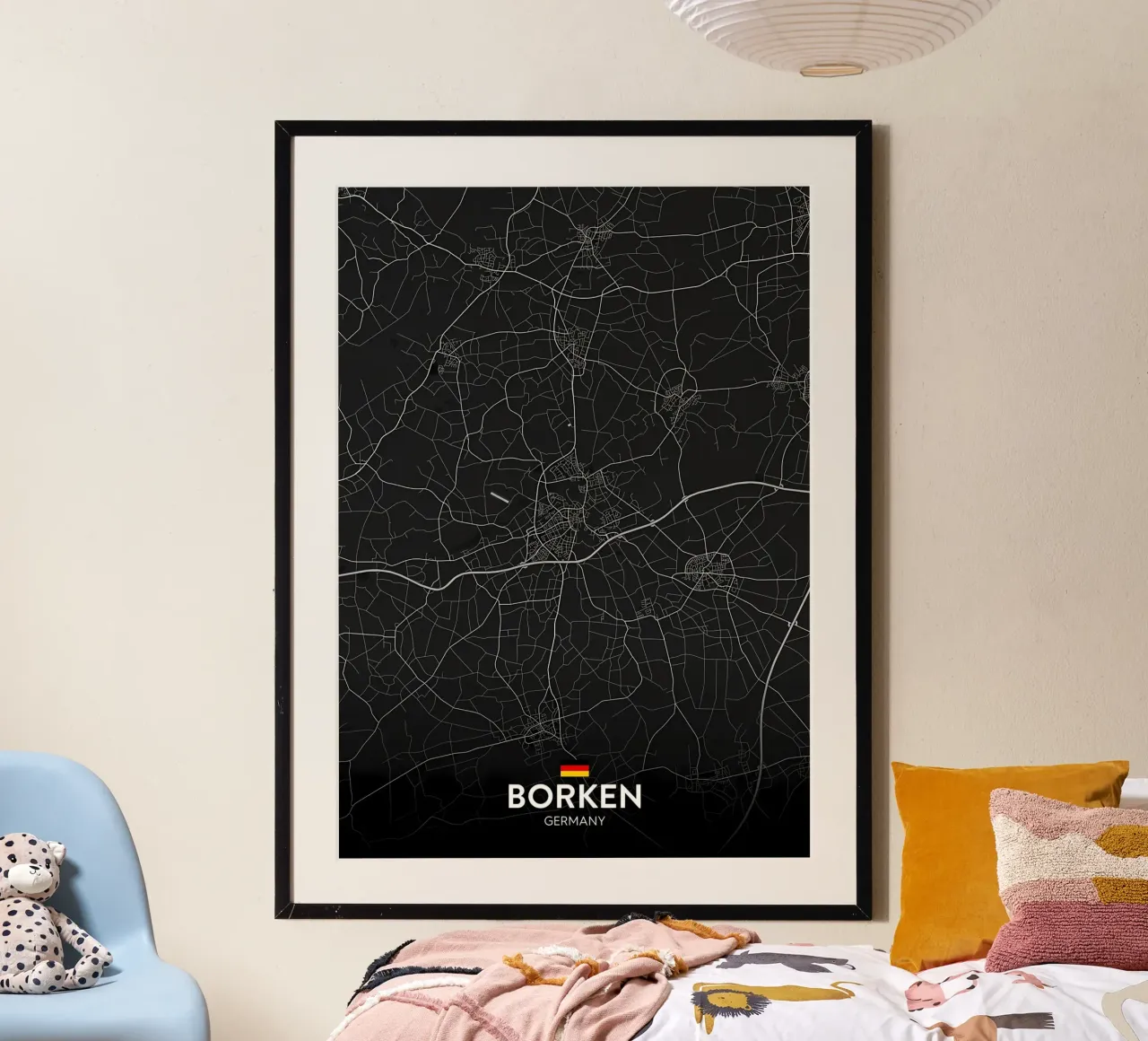 Borken DE poster con telaio in legno da Christopher Adams