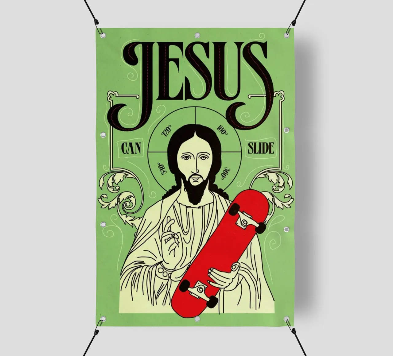 Jesus Can Slide telo in pvc da Róbert Farkas
