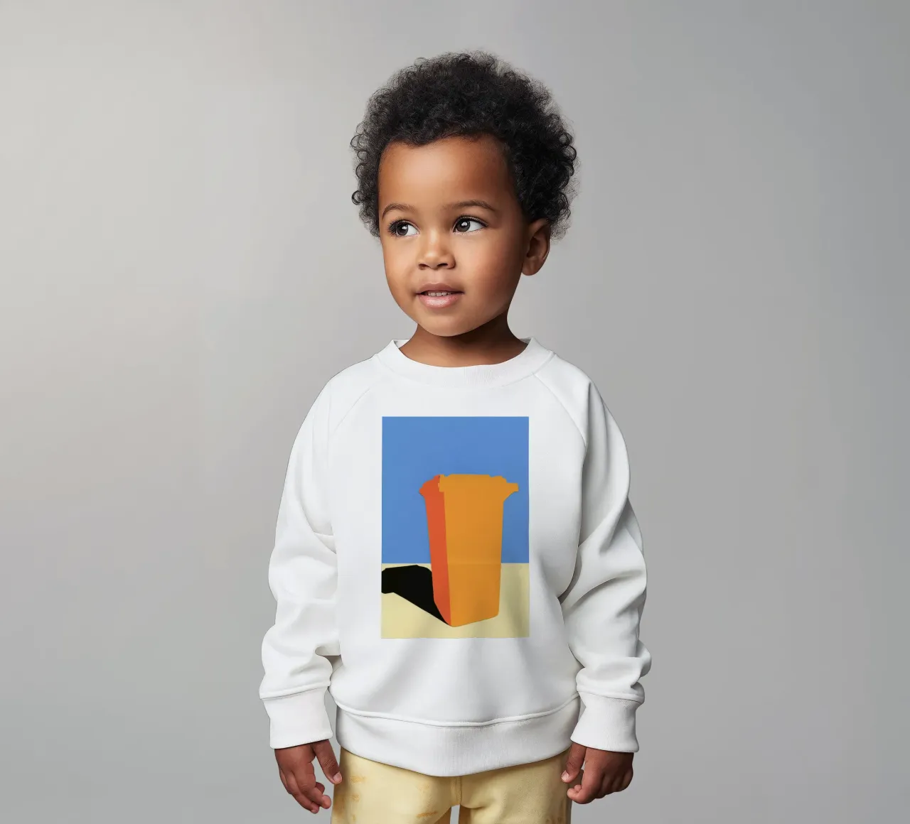 Orange Garbage Bin felpa neonato da Rosi Feist