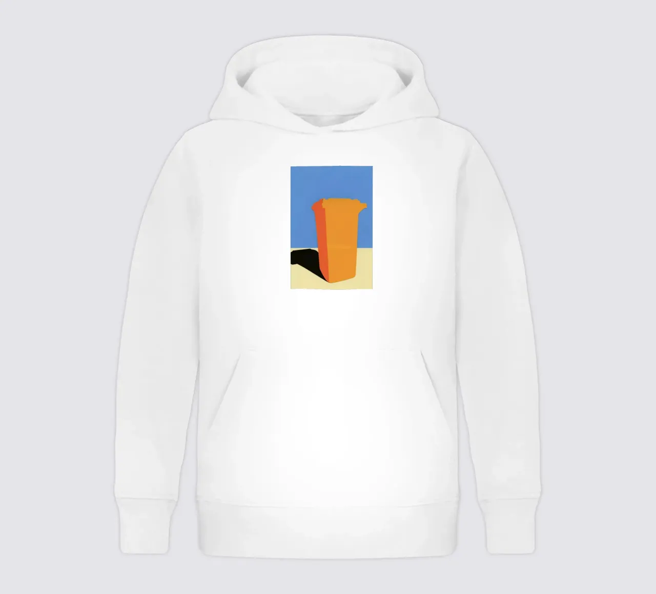 Orange Garbage Bin felpa bambino con cappuccio da Rosi Feist