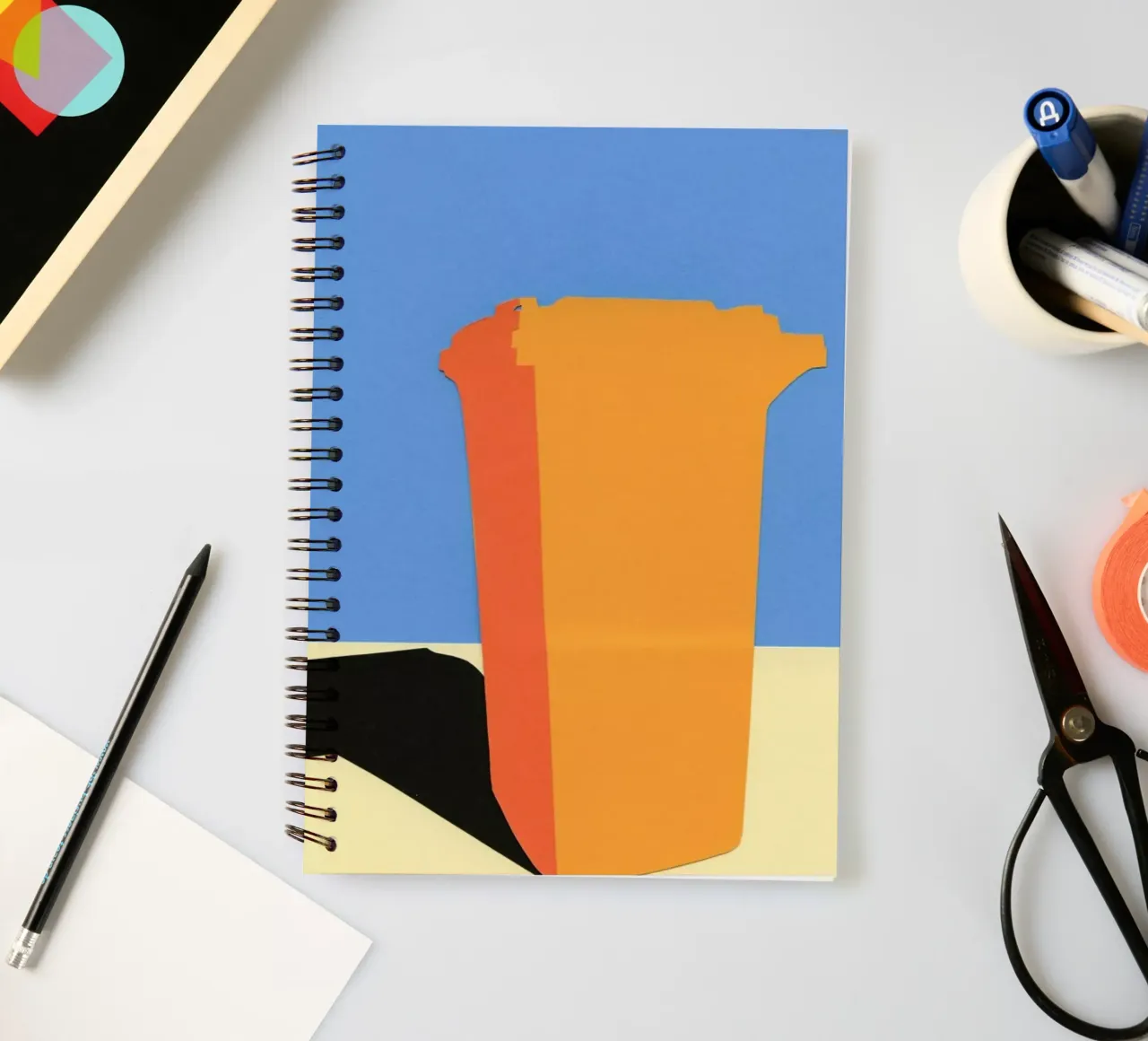 Orange Garbage Bin carnet à spirale de Rosi Feist