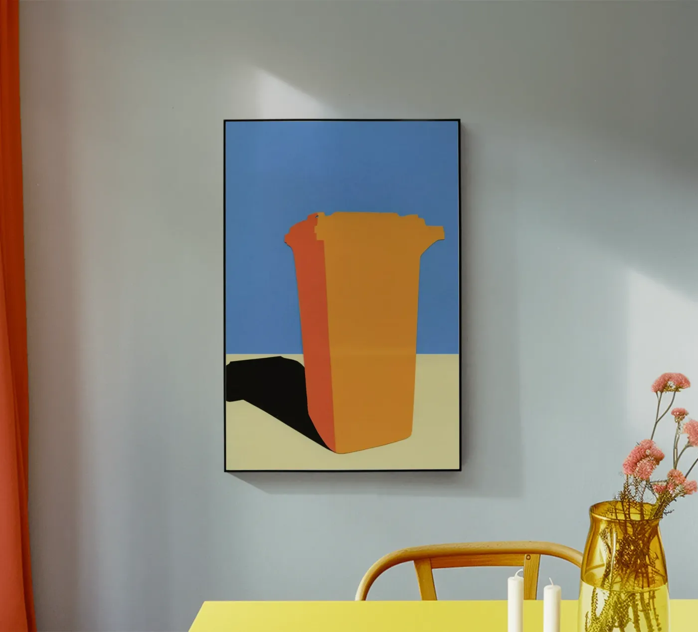 Orange Garbage Bin acrylic glass by Rosi Feist