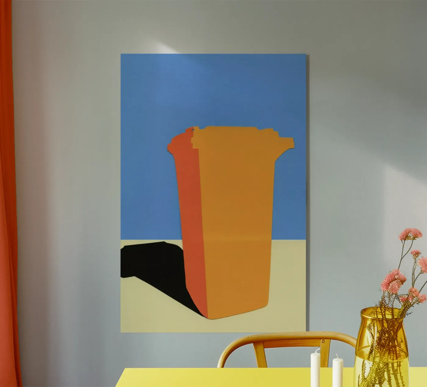 Orange Garbage Bin acrylic glass by Rosi Feist