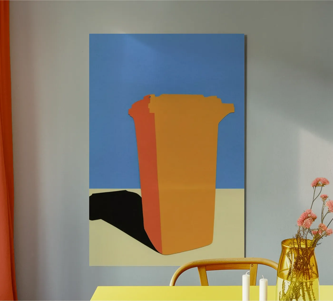 Orange Garbage Bin forex plate by Rosi Feist
